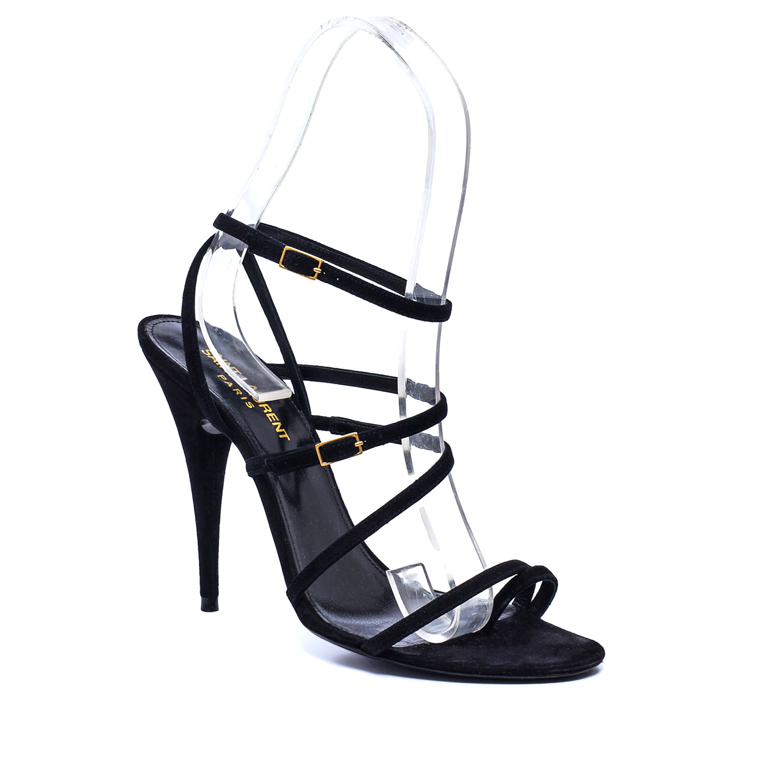 Saint Laurent - Black Suede Nuit Heel Sandals / 38